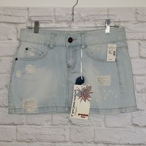 Jou Jou Denim Distressed Jean Skirt Size 5